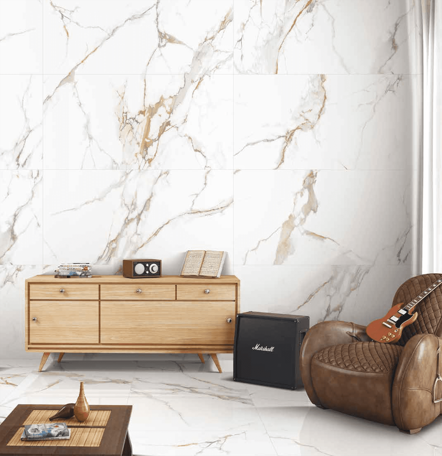 porcelanato 60x120 CARRARA GOLD AMBIENTE